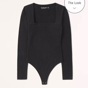 Abercrombie & Fitch Black Long Sleeve Bodysuit